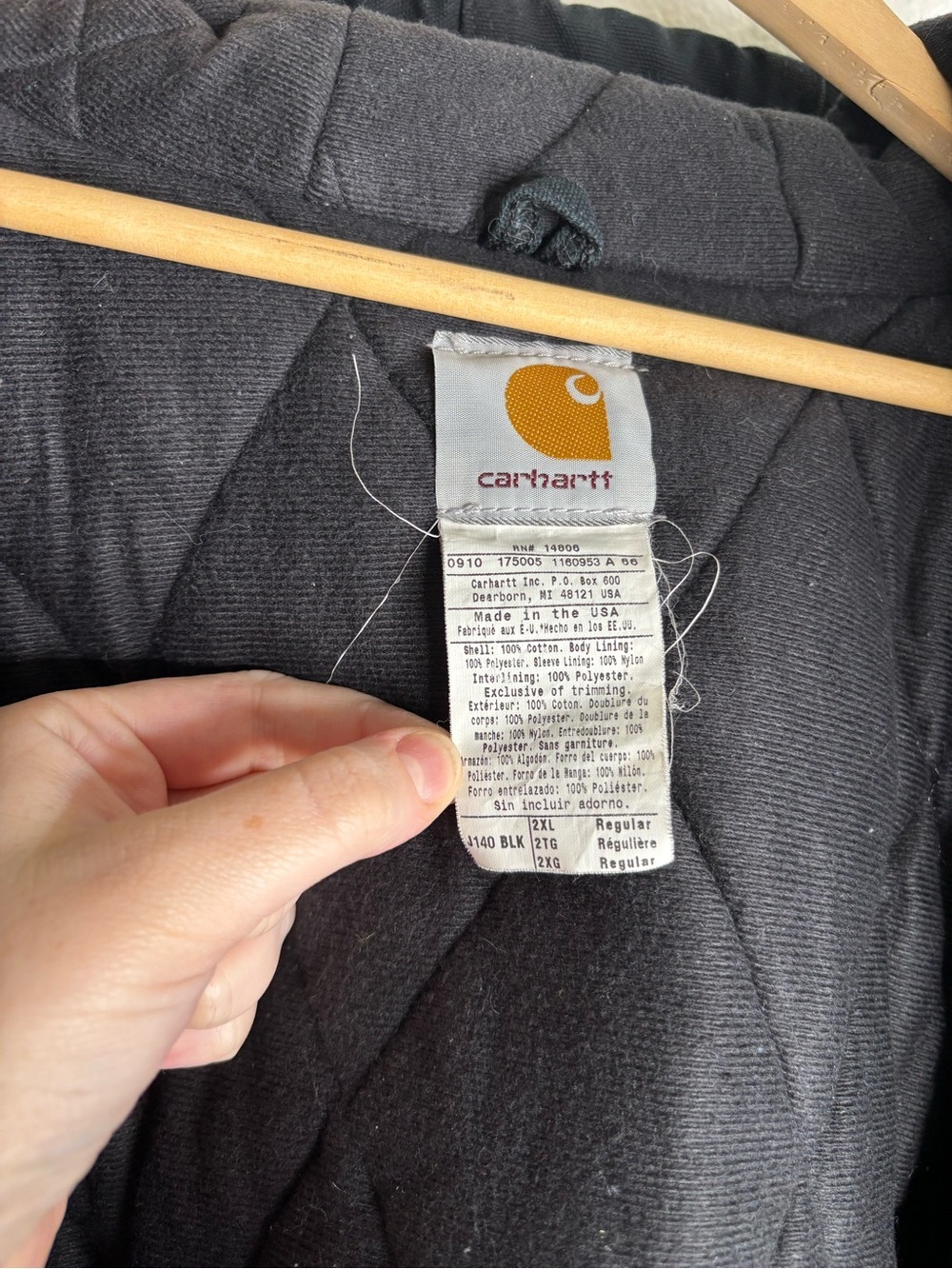 Carhartt ICONIC J140 FIRM DUCK ACTIVE JAC Black size 2XL - Picture 8 of 9
